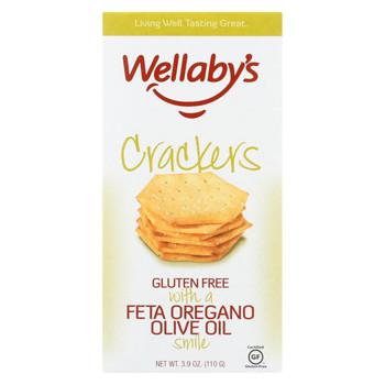 Wellaby's Crackers - Feta Oregano Olive Oil - Case of 6 - 3.9 oz.