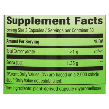 Nature's Way - Senna Leaves - 100 Vegetarian Capsules Nature's Way - Senna Leaves - 100 Vegetarian Capsules