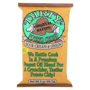 Dirty Chips - Potato Chips - Sour Cream and Onion - Case of 25 - 2 oz.
