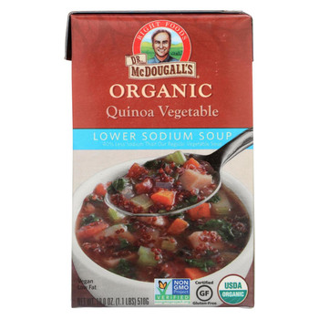 Dr. McDougall's Organic Quinoa Vegetable Lower Sodium Soup - Case of 6 - 18 oz. Dr. McDougall's Organic Quinoa Vegetable Lower Sodium Soup - Case of 6 - 18 oz.