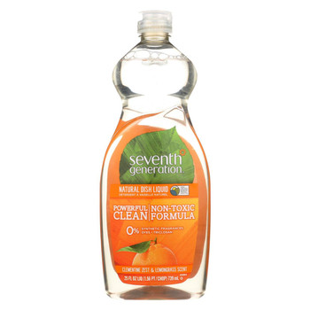 Seventh Generation Natural Dish Liquid - Lemongrass and Clementine Zest - Case of 12 - 25 Fl oz.