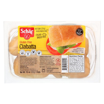 Schar Ciabatta Parbaked Rolls - Case of 6 - 7 oz.