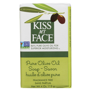 Kiss My Face Bar Soap Pure Olive Oil Fragrance Free - 4 oz Kiss My Face Bar Soap Pure Olive Oil Fragrance Free - 4 oz