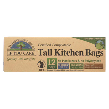 If You Care Trash Bags - Certified Compostable - Case of 12 - 12 Count If You Care Trash Bags - Certified Compostable - Case of 12 - 12 Count