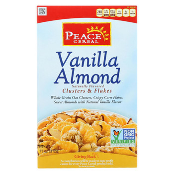 Peace Cereals Cereal - Clusters and Flakes - Vanilla Almond - 11 oz - case of 6