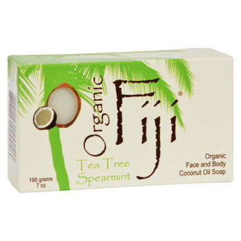 Organic Fiji Organic Face and Body Coconut Oil Soap Tea Tree Spearmint - 7 oz
