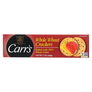 Carr's Crackers - Whole Wheat - Case of 12 - 7.1 oz