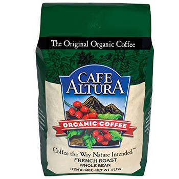 Cafe Altura 100% Organic Whole Bean Coffee French Roast - Single Bulk Item - 4LB