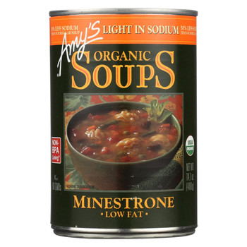 Amy's - Organic Low Sodium Minestrone Soup - Case of 12 - 14.1 oz Amy's - Organic Low Sodium Minestrone Soup - Case of 12 - 14.1 oz