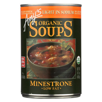 Amy's - Organic Low Sodium Minestrone Soup - Case of 12 - 14.1 oz