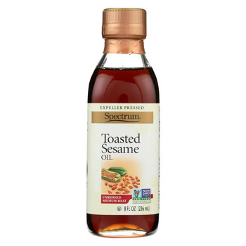 Spectrum Naturals Unrefined Toasted Sesame Oil - Case of 6 - 8 Fl oz.