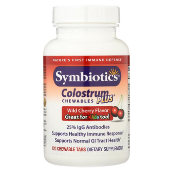 Symbiotics Colostrum Plus Wild Cherry - 1 g - 120 Chewables Symbiotics Colostrum Plus Wild Cherry - 1 g - 120 Chewables