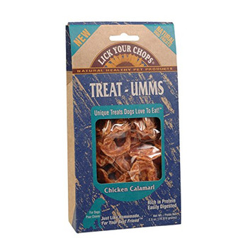 Lick Your Chops Treat - Umms Dog Treats - Chicken Calamari - Case of 6 - 2.5 oz.
