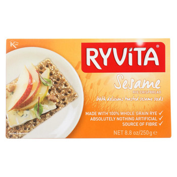 Ryvita Crisp Bread Crispbread - Sesame Rye - Case of 10 - 8.8 oz.