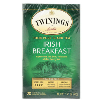 Twining's Tea Breakfast Tea - Irish - Case of 6 - 20 Bags