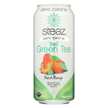 Steaz Zero Calorie Green Tea - Peach Mango - Case of 12 - 16 Fl oz. Steaz Zero Calorie Green Tea - Peach Mango - Case of 12 - 16 Fl oz.