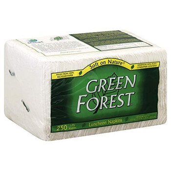 Green Forest Luncheon Napkins - White - Case of 12 - 250 Count