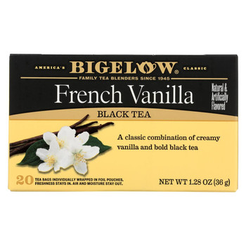 Bigelow Tea French Vanilla Black Tea - Case of 6 - 20 Bags