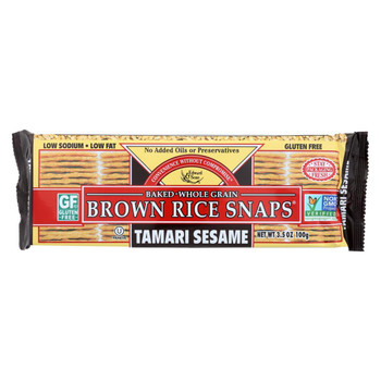 Edward and Sons Brown Rice Snaps - Tamari Sesame - Case of 12 - 3.5 oz.