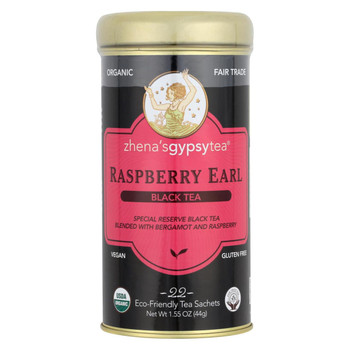 Zhena's Gypsy Tea Raspberry Earl Black Tea - Case of 6 - 22 Bags Zhena's Gypsy Tea Raspberry Earl Black Tea - Case of 6 - 22 Bags