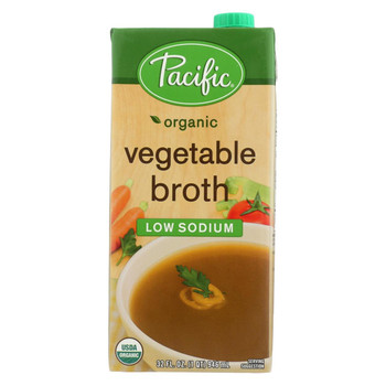 Pacific Natural Foods Vegetable Broth - Low Sodium - Case of 12 - 32 Fl oz.