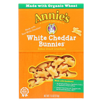 Annies Homegrown Crackers - White Cheddar Bunnies - 7.5 oz - case of 12
