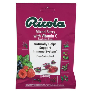 Ricola Cough Drops with Vitamin C - Mixed Berry - Case of 12 - 19 Pack