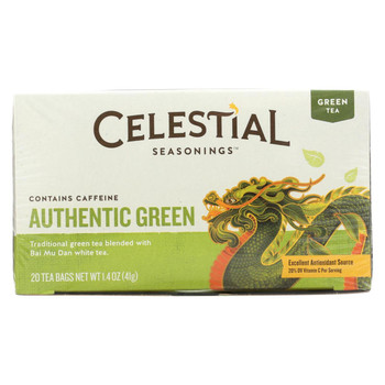 Celestial Seasonings Authentic Green Tea - Case of 6 - 20 Bags