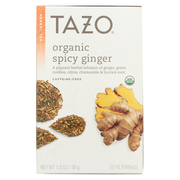 Tazo Tea Organic Tea - Hot & Spicy Ginger - Case of 6 - 20 BAG