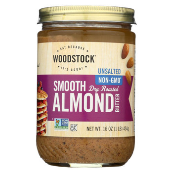 Woodstock Unsalted Non-GMO Smooth Dry Roasted Almond Butter - 1 Each 1 - 16 OZ