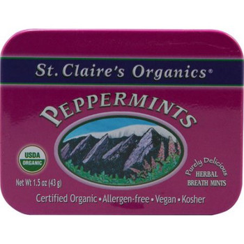 St Claire's Organic Peppermints Display Case - Case of 6 - 1.5 oz St Claire's Organic Peppermints Display Case - Case of 6 - 1.5 oz