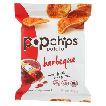 Popchips Potato Chip - Barbeque - Case of 24 - 0.8 oz.