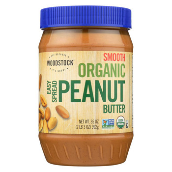 Woodstock Organic Smooth Easy Spread Peanut Butter - Case of 12 - 35 OZ Woodstock Organic Smooth Easy Spread Peanut Butter - Case of 12 - 35 OZ
