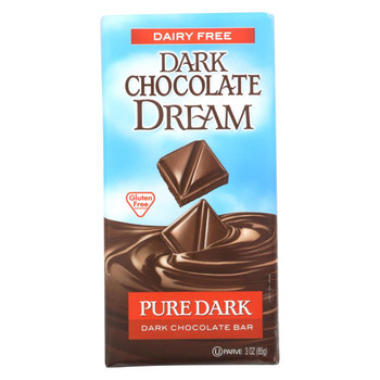 Dream Bar Chocolate Bars - 100 Percent Dairy Free - Dark Chocolate - Pure Dark - 3 oz Bars - Case of 12