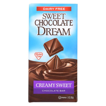 Dream Bar Chocolate Bars - 100 Percent Dairy Free - Sweet Chocolate - Creamy Sweet - 3 oz Bars - Case of 12