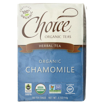 Choice Organic Teas Chamomile Herb Tea - 16 Tea Bags - Case of 6