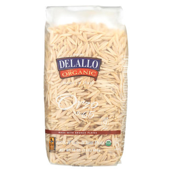 Delallo - Organic Whole Wheat Orzo Pasta - Case of 16 - 16 oz.