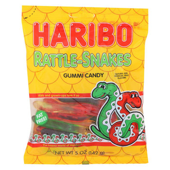 Haribo Rattle - Snakes - Lemon - Case of 12 - 5 oz.