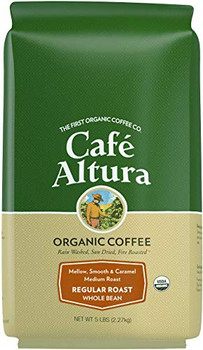 Cafe Altura - 100% Organic Whole Bean Coffee - Regular - 5 lb. Cafe Altura - 100% Organic Whole Bean Coffee - Regular - 5 lb.
