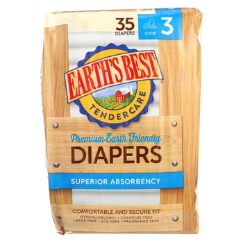 Earth'S Best Chlorine-Free Diapers - Size 3 - Case of 4 - 35 Count