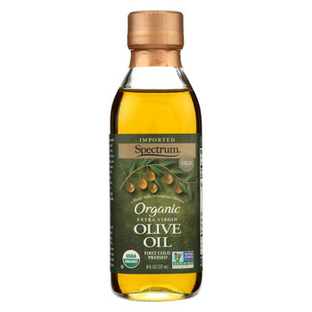 Spectrum Naturals Organic Unrefined Extra Virgin Olive Oil - Case of 6 - 8 Fl oz.