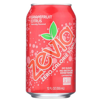 Zevia Soda - Zero Calorie - Grapefruit Citrus - Can - 6/12 oz - case of 4