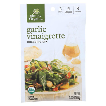 Simply Organic Garlic Vinaigrette Dressing Mix - Case of 12 - 1 oz.