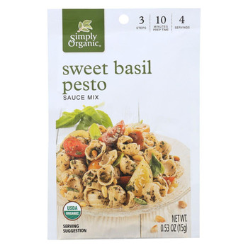 Simply Organic Sweet Basil Pesto Seasoning Mix - Case of 12 - 0.53 oz. Simply Organic Sweet Basil Pesto Seasoning Mix - Case of 12 - 0.53 oz.