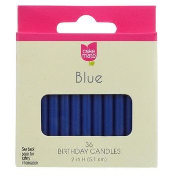 Cake Mate Birthday Party Candles - Round - Blue - 2 in x 3/16 in - 36 Count - Case of 12