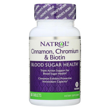 Natrol Cinnamon Biotin Chromium - 60 Tablets Natrol Cinnamon Biotin Chromium - 60 Tablets