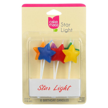 Cake Mate - Birthday Party Candles - Star Light - 6 Count - Case of 6 Cake Mate - Birthday Party Candles - Star Light - 6 Count - Case of 6