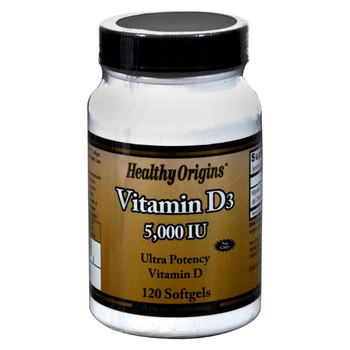 Healthy Origins Vitamin D3 - 5000 IU - 120 Softgels Healthy Origins Vitamin D3 - 5000 IU - 120 Softgels