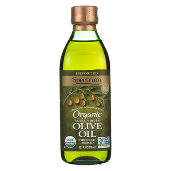 Spectrum Naturals Organic Unrefined Extra Virgin Olive Oil - Case of 6 - 12.7 Fl oz.