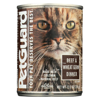 Petguard Cats Food - Beef and Wheat Germ Dinner - Case of 12 - 13.2 oz.